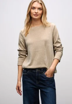 Street One Shirts*Shirt mit U-Boot-Ausschnitt sanded beige