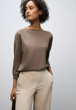 Street One Shirts*Shirt mit U-Boot-Ausschnitt silk brown