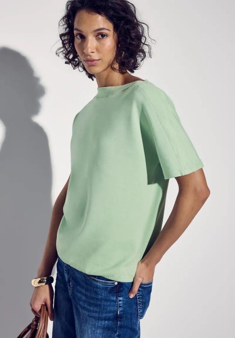 Street One Shirts*Shirt mit U-Boot-Ausschnitt milky green
