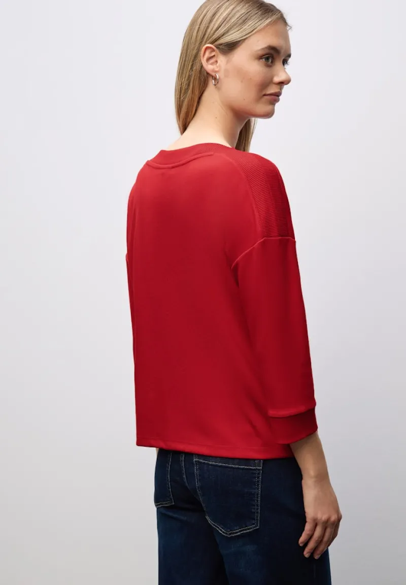 Street One Shirts*Shirt mit U-Boot-Ausschnitt Racing Red