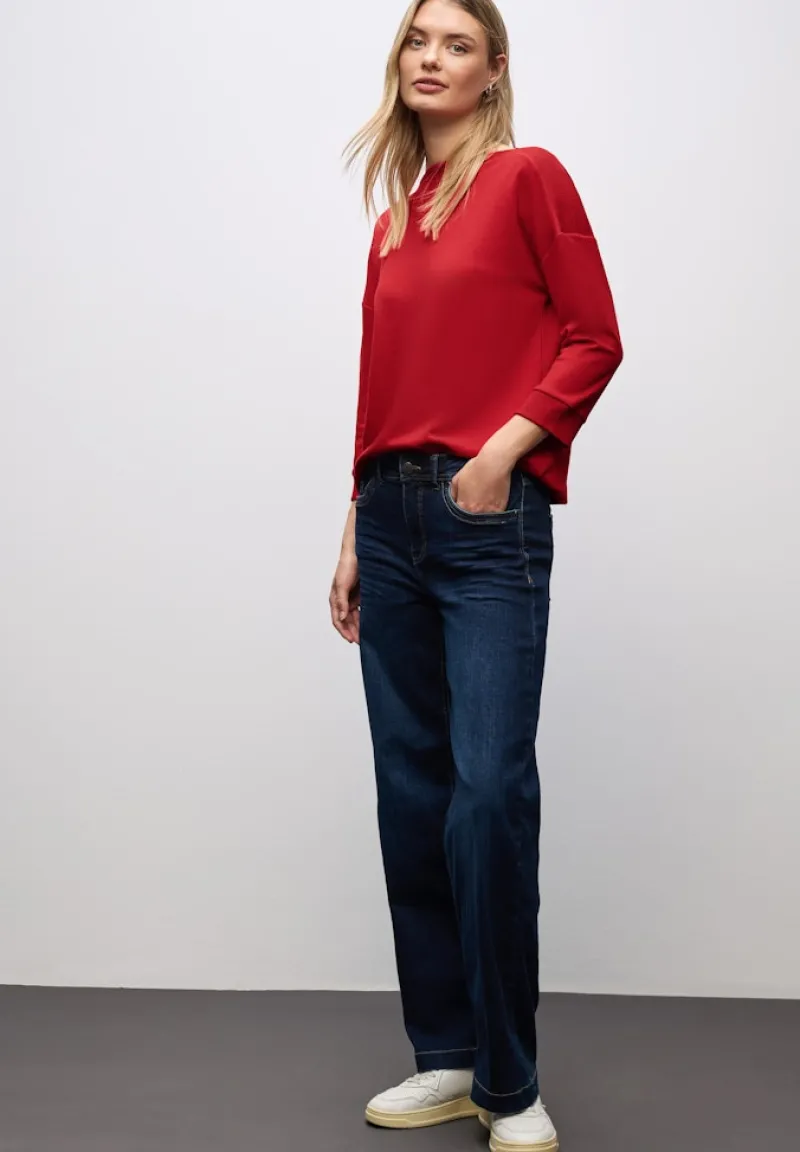 Street One Shirts*Shirt mit U-Boot-Ausschnitt Racing Red