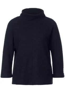 Street One Pullover & Sweatshirts*Shirt mit Volumenkragen deep blue