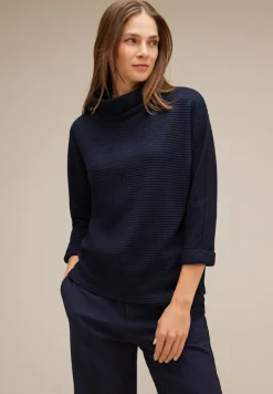 Street One Pullover & Sweatshirts*Shirt mit Volumenkragen deep blue