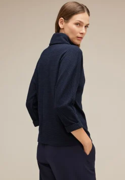 Street One Pullover & Sweatshirts*Shirt mit Volumenkragen deep blue