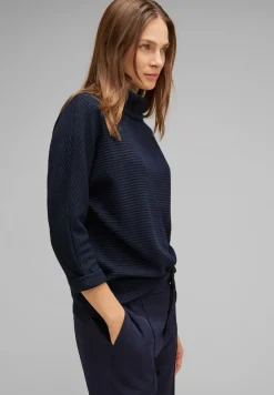 Street One Pullover & Sweatshirts*Shirt mit Volumenkragen deep blue