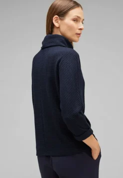 Street One Pullover & Sweatshirts*Shirt mit Volumenkragen deep blue