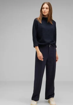 Street One Pullover & Sweatshirts*Shirt mit Volumenkragen deep blue