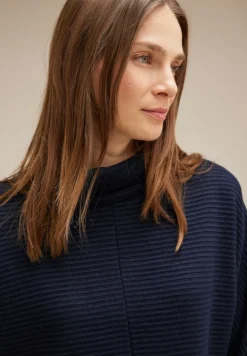 Street One Pullover & Sweatshirts*Shirt mit Volumenkragen deep blue