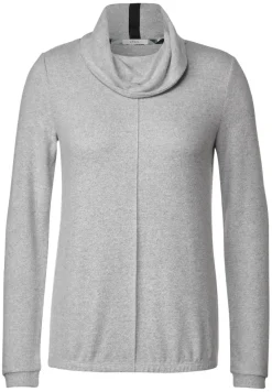 Cecil Shirts*Shirt mit Volumenkragen mineral grey melange