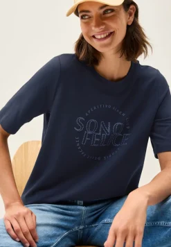 Cecil Shirts*Shirt mit Wording Artwork urban navy blue