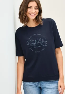 Cecil Shirts*Shirt mit Wording Artwork urban navy blue