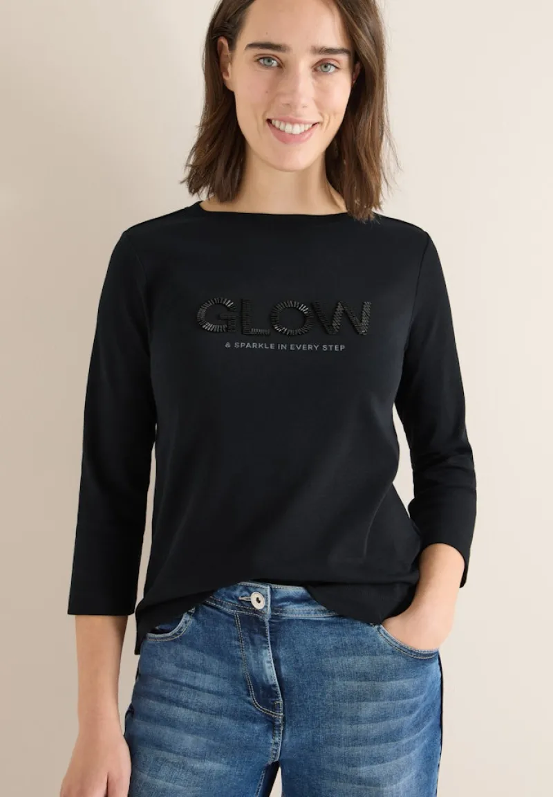 Cecil Shirts*Shirt mit Wording Black