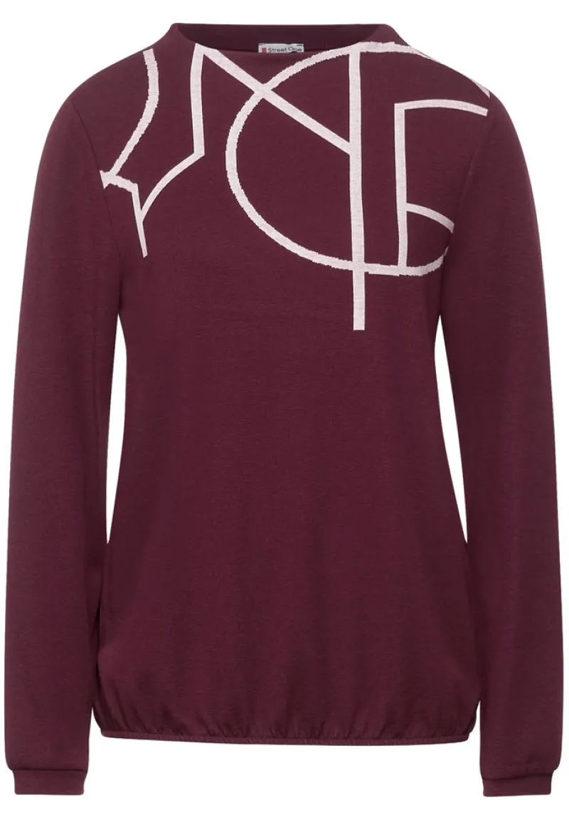 Street One Pullover & Sweatshirts*Shirt mit Wording high ruby