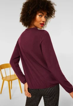 Street One Pullover & Sweatshirts*Shirt mit Wording high ruby