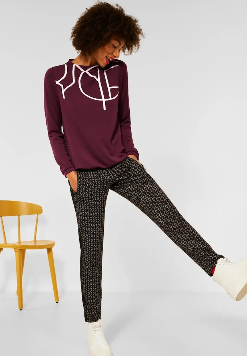 Street One Pullover & Sweatshirts*Shirt mit Wording high ruby