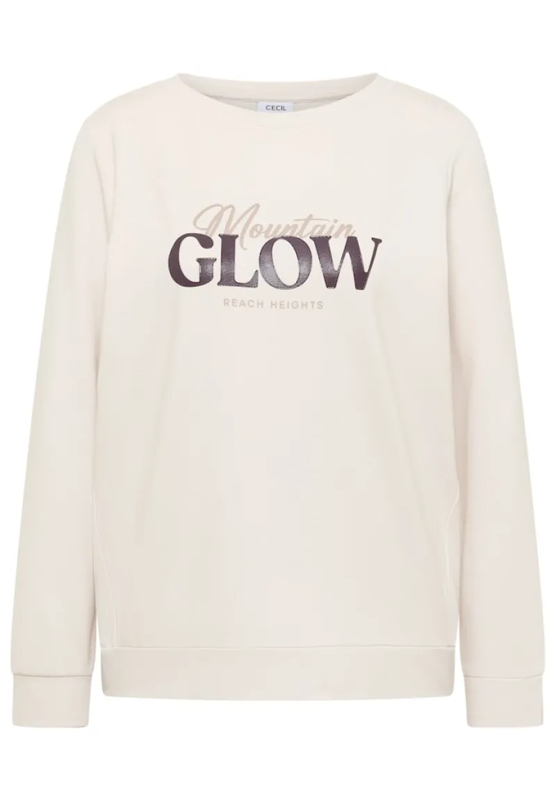 Cecil Shirts*Shirt mit Wording light greige