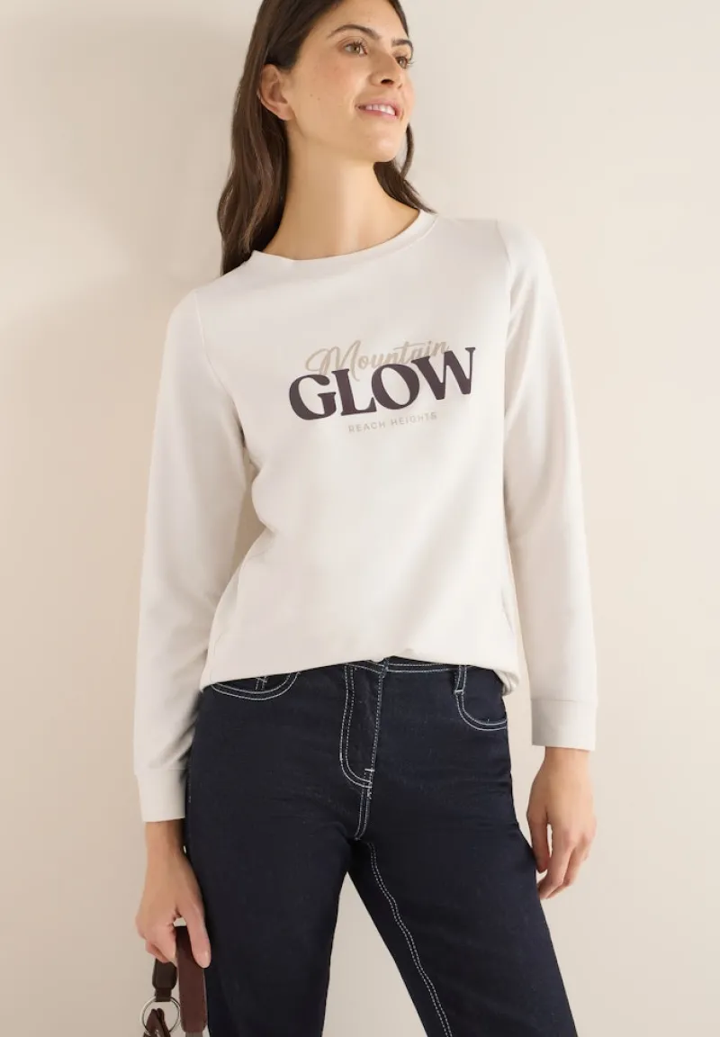 Cecil Shirts*Shirt mit Wording light greige