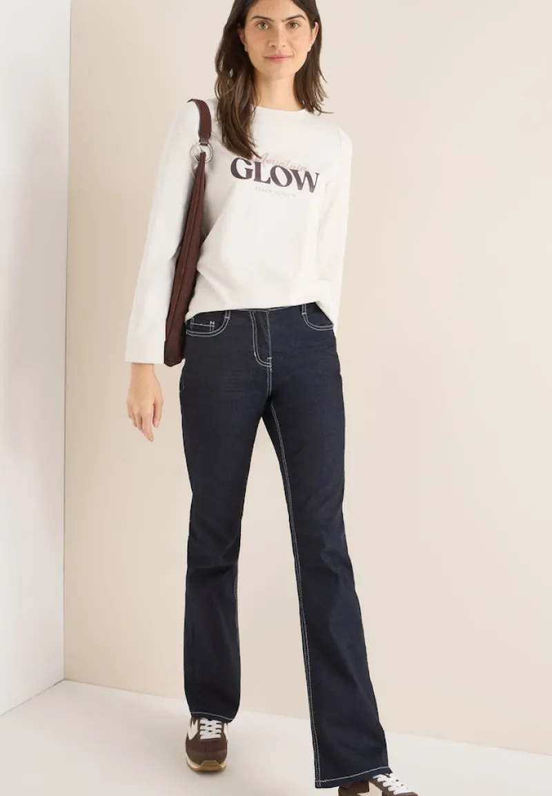 Cecil Shirts*Shirt mit Wording light greige