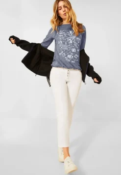 Cecil Shirts*Shirt mit Wording Print deep blue melange