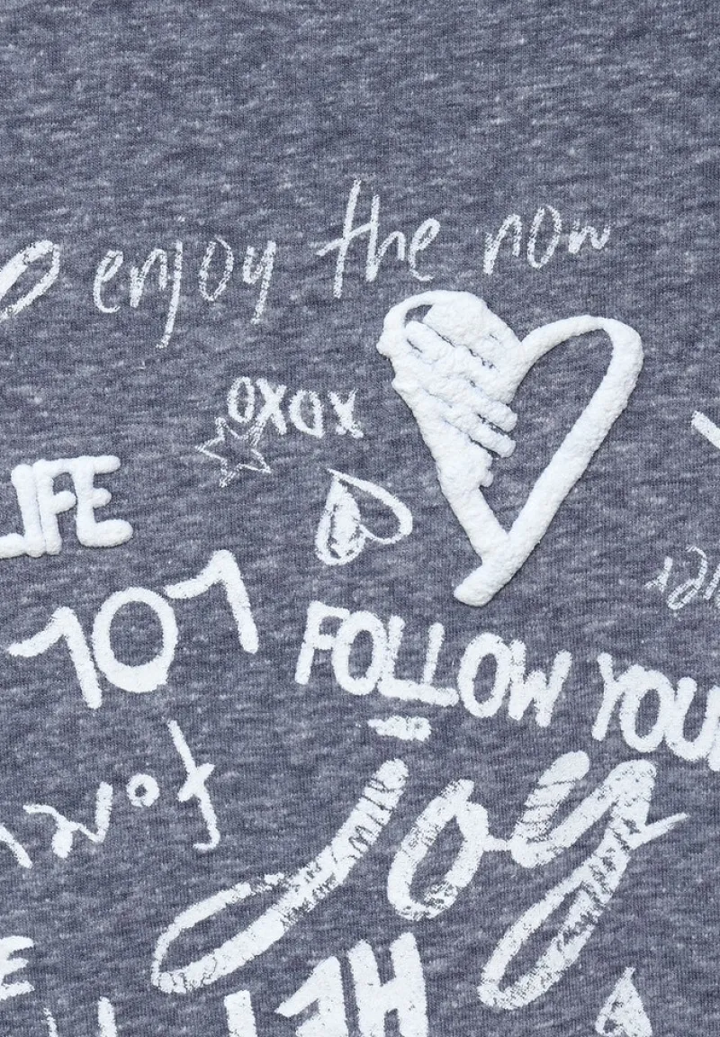 Cecil Shirts*Shirt mit Wording Print deep blue melange