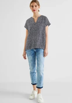 Street One Blusen*Shirtbluse mit Minimalprint deep blue