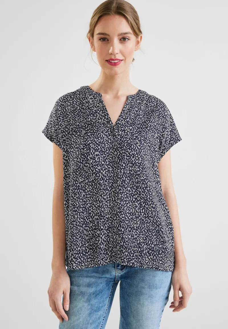 Street One Blusen*Shirtbluse mit Minimalprint deep blue