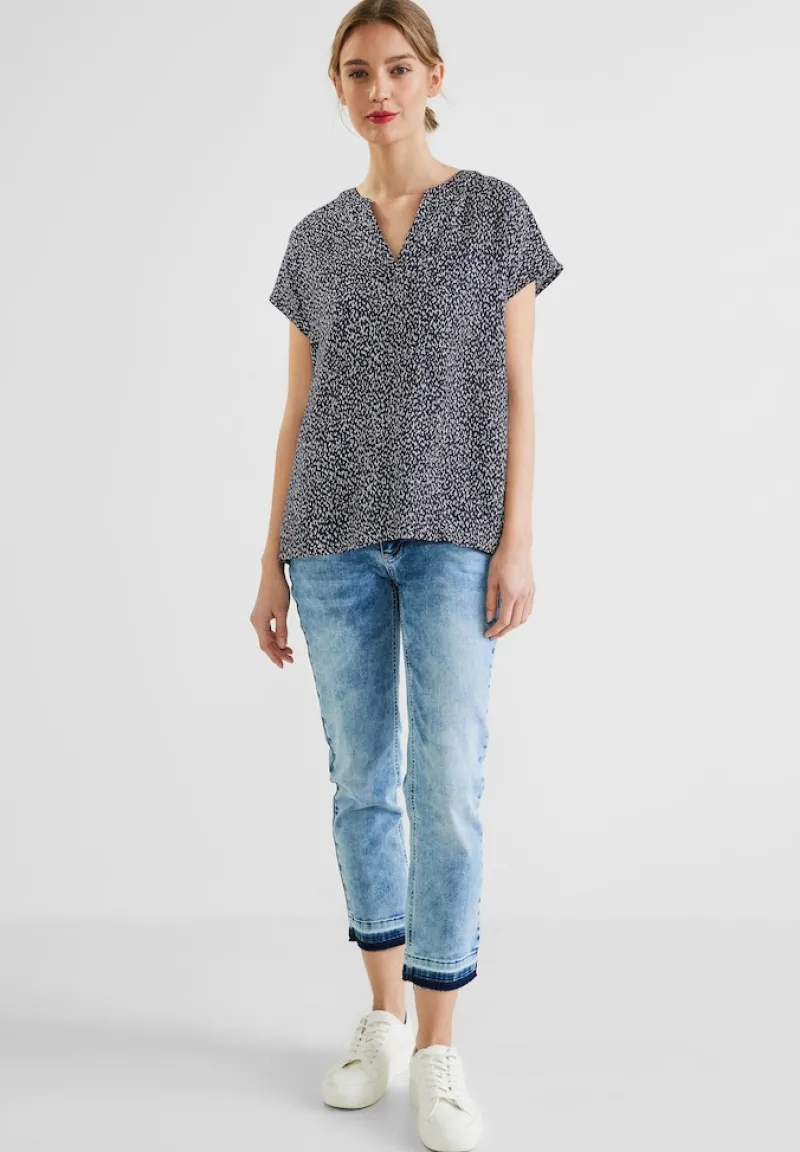 Street One Blusen*Shirtbluse mit Minimalprint deep blue