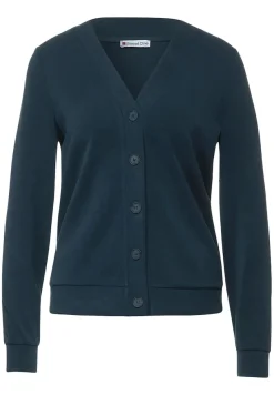 Street One Pullover & Sweatshirts*Shirtjacke im Seiden Look deep teal blue