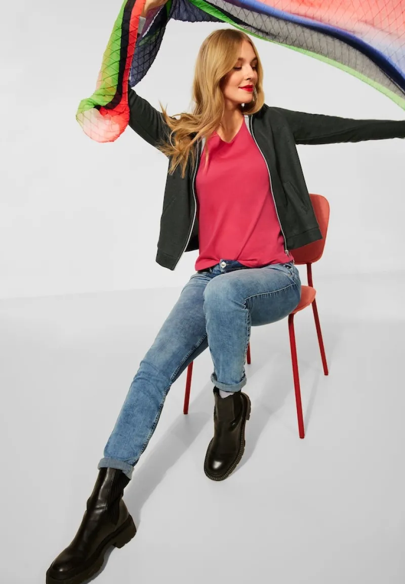 Street One Pullover & Sweatshirts*Shirtjacke mit Kapuze bassy olive