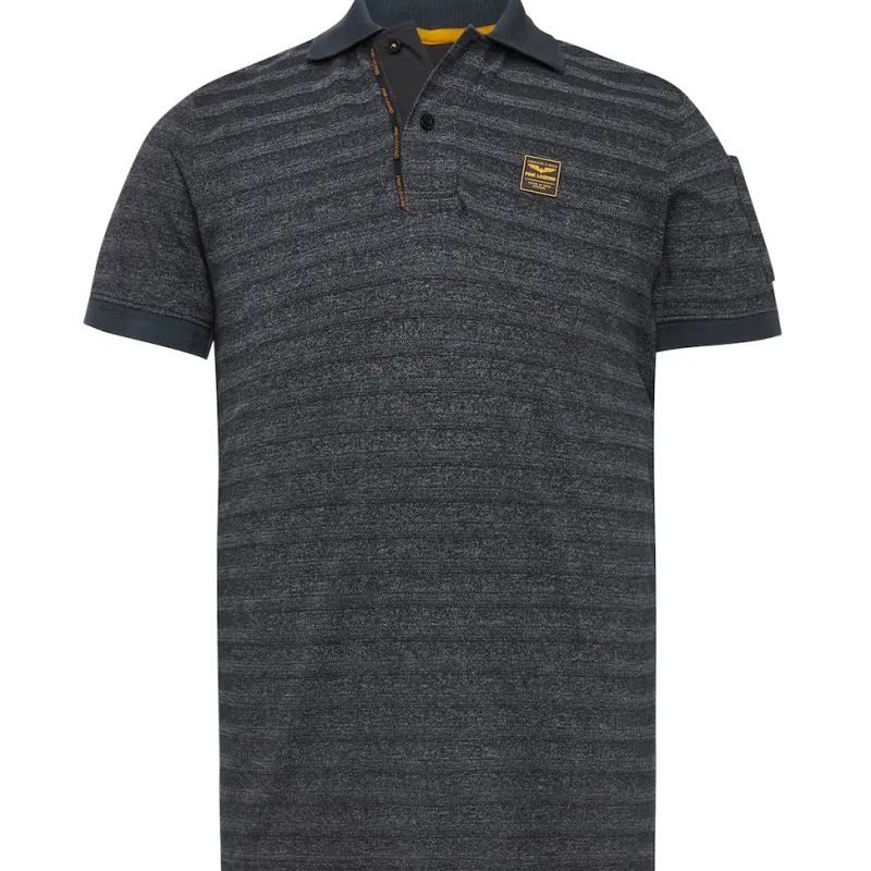 PME Legend Shirts|Big Boys*Short sleeve polo jacquard pique Dark Navy