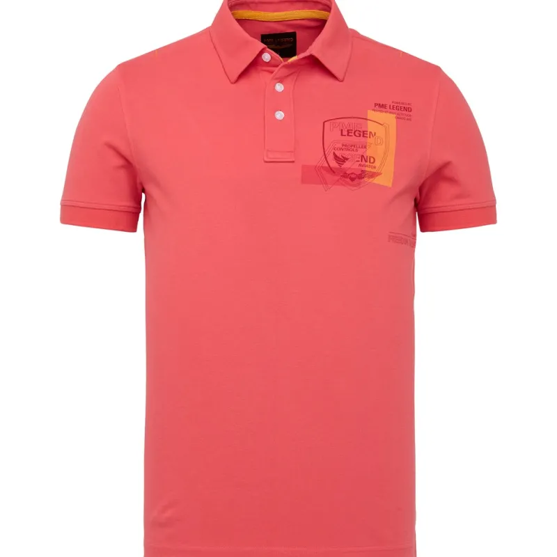 PME Legend Shirts|Big Boys*Short sleeve polo stretch pique rose of sharon