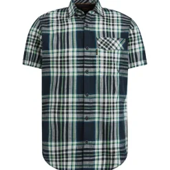 PME Legend Hemden|Big Boys*Short Sleeve Shirt Slub Check Ruby Salute