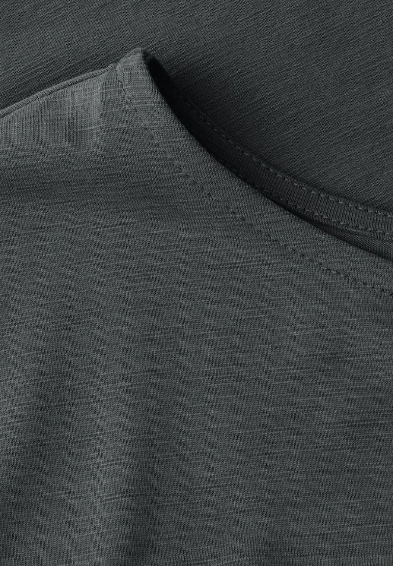 Street One Shirts*Silk-Look Shirt mit Wording granite grey