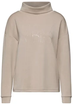 Street One Pullover & Sweatshirts*Silk-Look Shirt mit Wording breezy beige