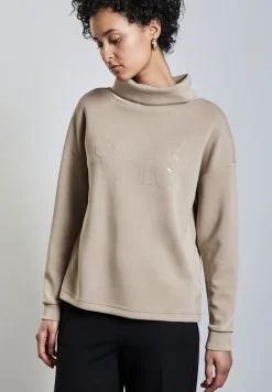 Street One Pullover & Sweatshirts*Silk-Look Shirt mit Wording breezy beige
