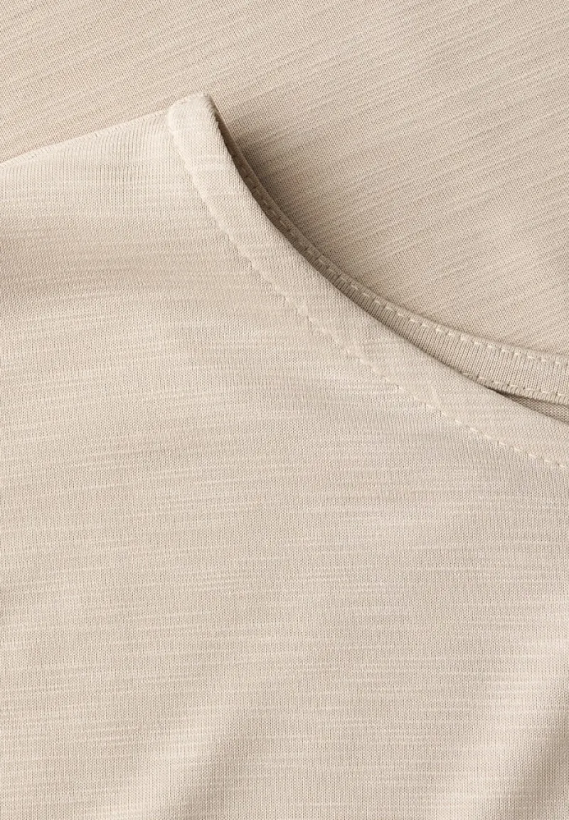 Street One Shirts*Silk-Look Shirt mit Wording coastal beige