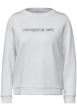 Cecil Pullover & Sweatshirts*Silk-Look Sweater mit Print platinum grey