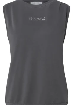 STREET ONE STUDIO Shirts*Silk-Look Top mit Wording dusted grey