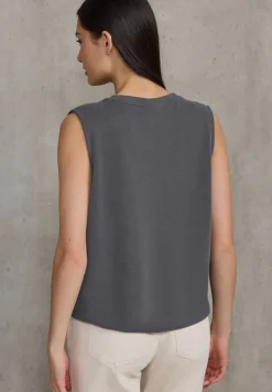 STREET ONE STUDIO Shirts*Silk-Look Top mit Wording dusted grey