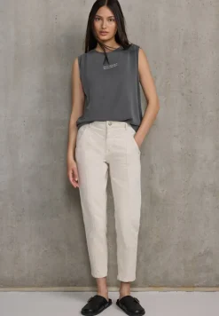 STREET ONE STUDIO Shirts*Silk-Look Top mit Wording dusted grey