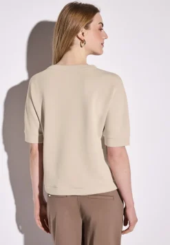 Street One Shirts*Silk-Look T-Shirt cotton beige