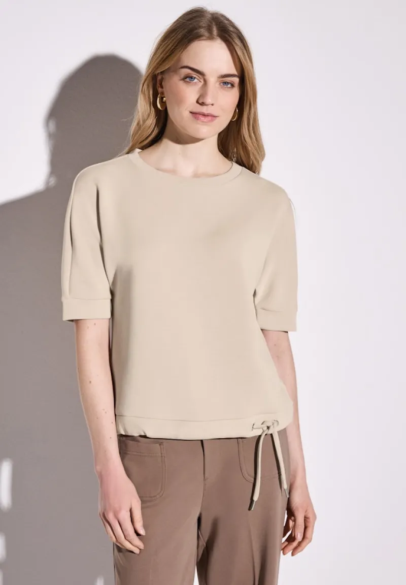 Street One Shirts*Silk-Look T-Shirt cotton beige