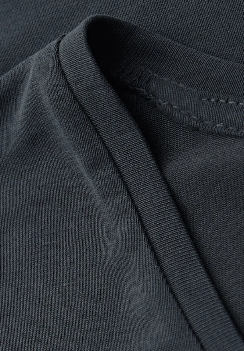 STREET ONE STUDIO Shirts*Silk-Look V-Neck Shirt Black