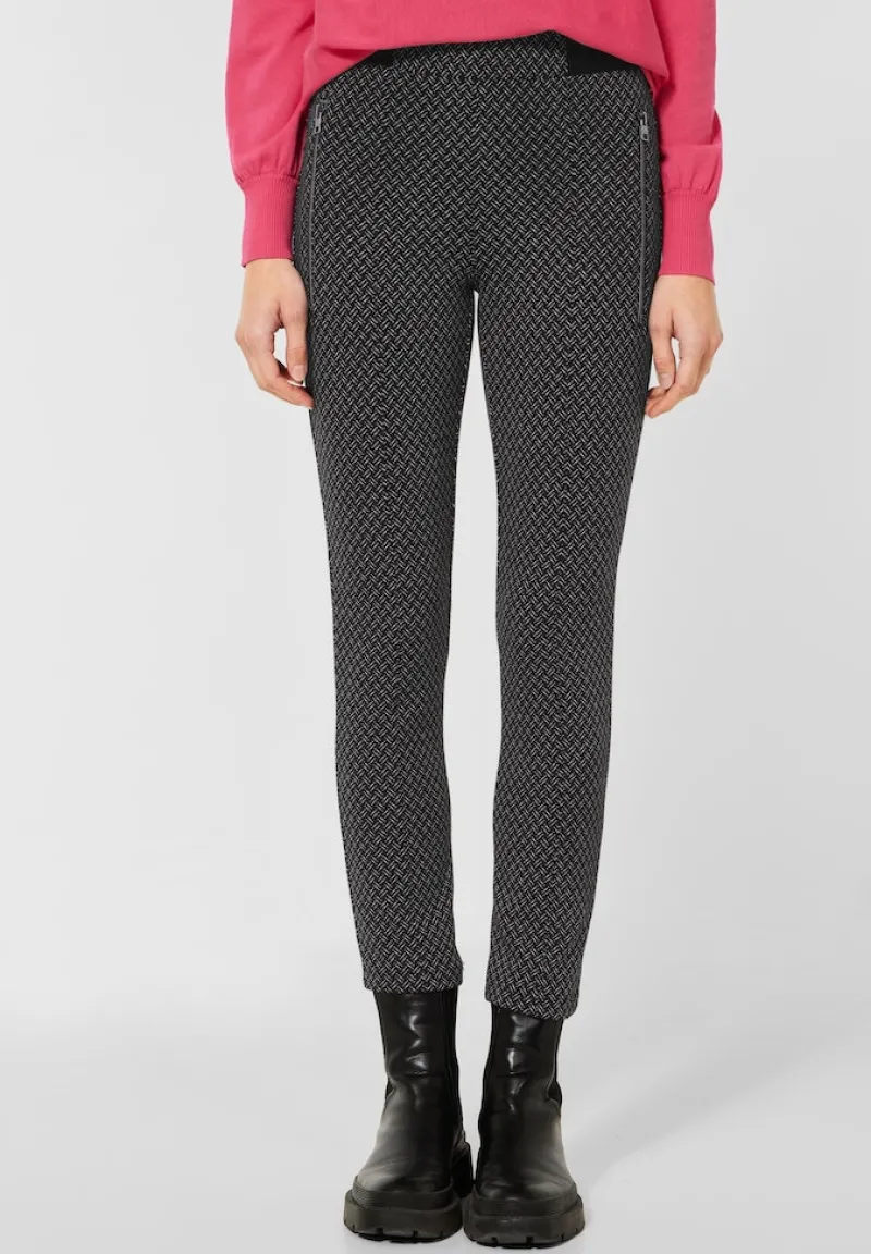 Street One Hosen*Skinny Fit Hose in Jacquard Black