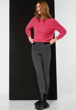 Street One Hosen*Skinny Fit Hose in Jacquard Black