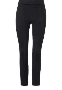 Street One Hosen*Skinny Fit Materialmix Hose Black