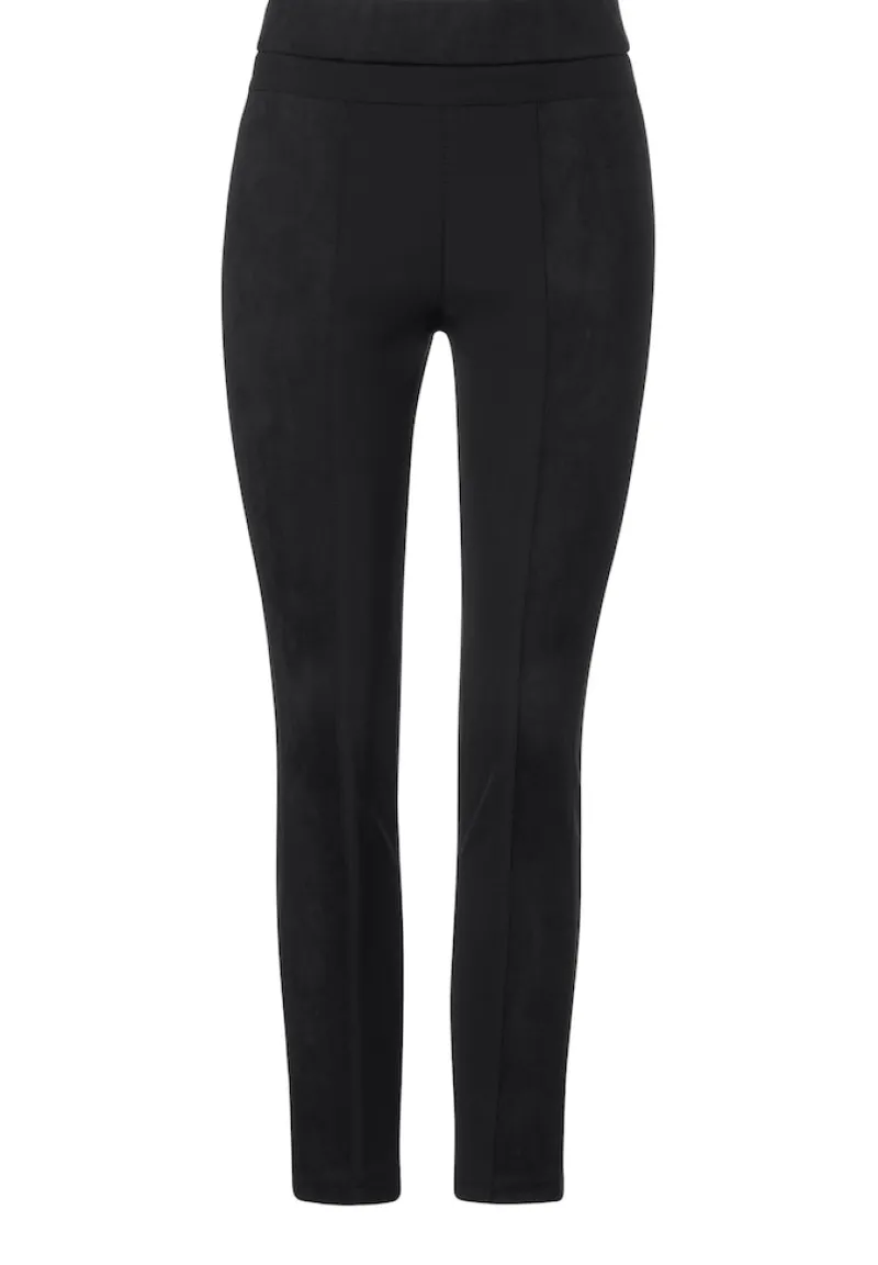 Street One Hosen*Skinny Fit Materialmix Hose Black