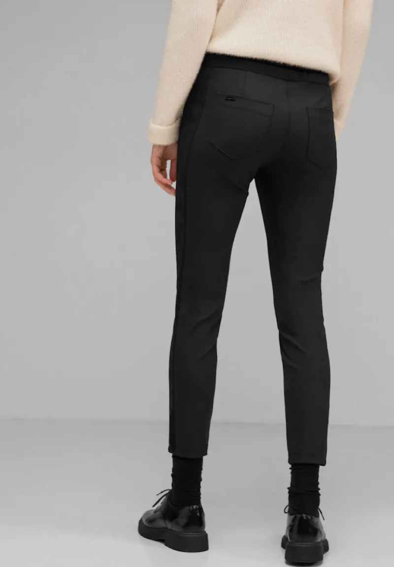 Street One Hosen*Skinny Fit Materialmix Hose Black