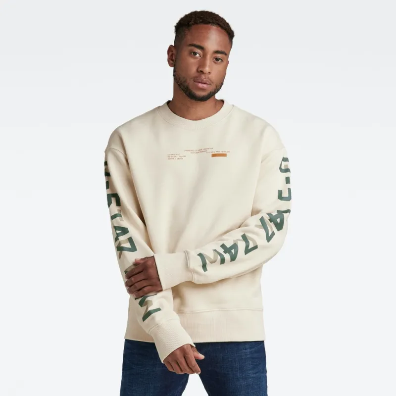 G-star Raw Pullover & Sweatshirts*Sleeve graphics loose r sw dk talc