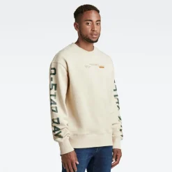 G-star Raw Pullover & Sweatshirts*Sleeve graphics loose r sw dk talc